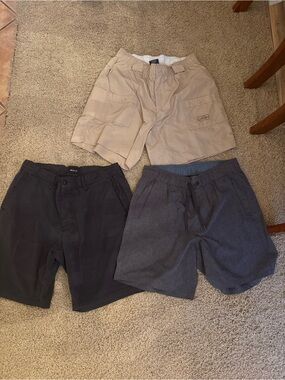 AFTCO Men's Cargo Shorts Trio in Tan, Black, and Charcoal